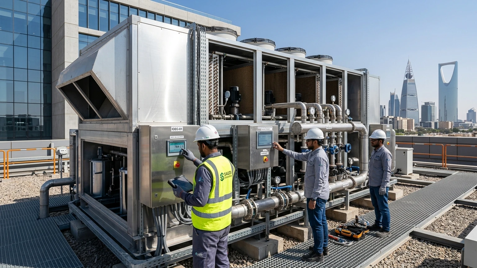Evaporative cooling water use in Saudi Arabia measured on an IDEC HVAC system
