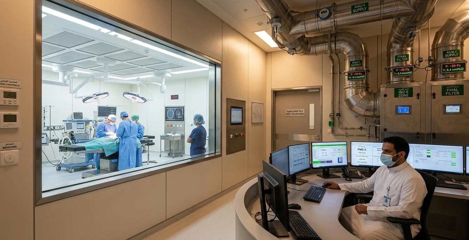 hospital HVAC energy efficiency Saudi Arabia air handling