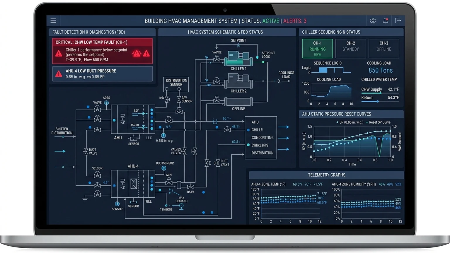 HVAC fault detection and smart building control analytics